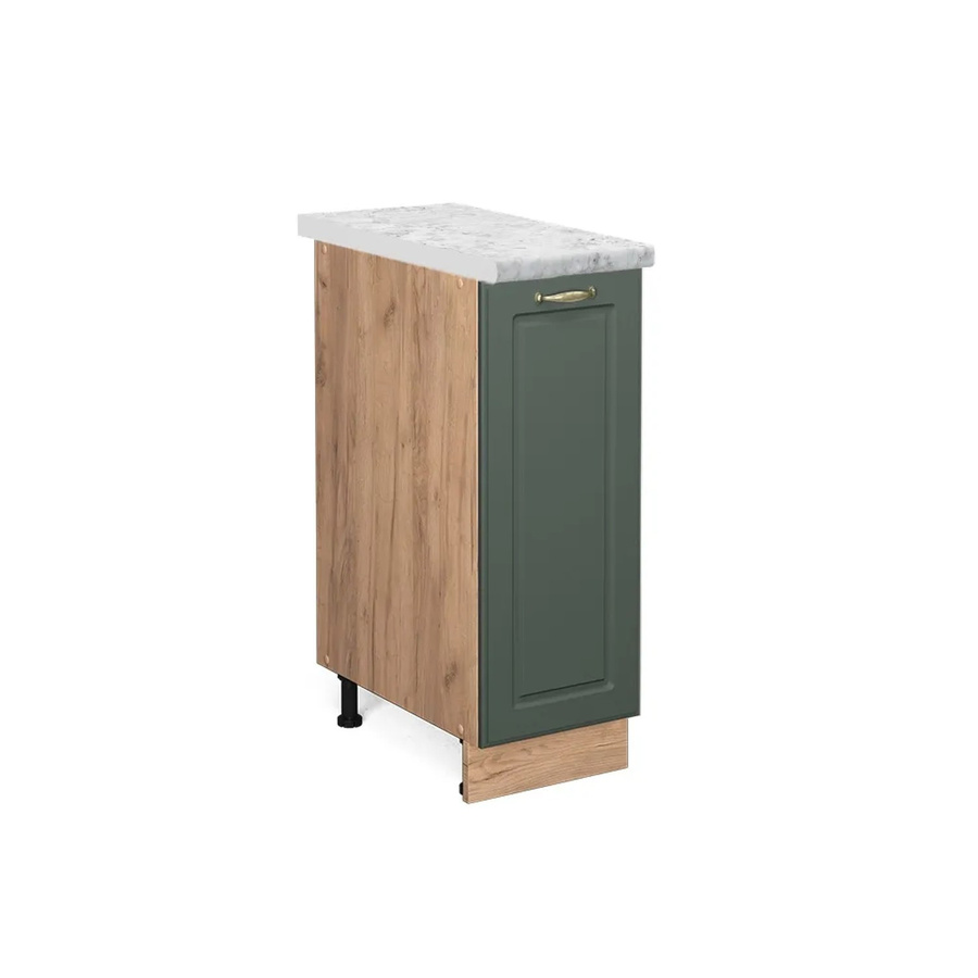 Vicco Apothekerschrank Fame-Line in Grün-Gold im Landhausstil mit Eiche-Optik und Marmor-Elementen, B/T/H: 82 x 30 x 60 cm - Bild 2