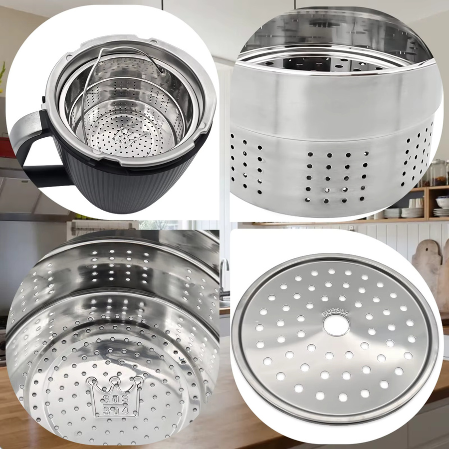 Vorwerk 2-in-1 Edelstahl-Dampfgarer für Thermomix TM7, zweilagiger Korb in Silber - Bild 5