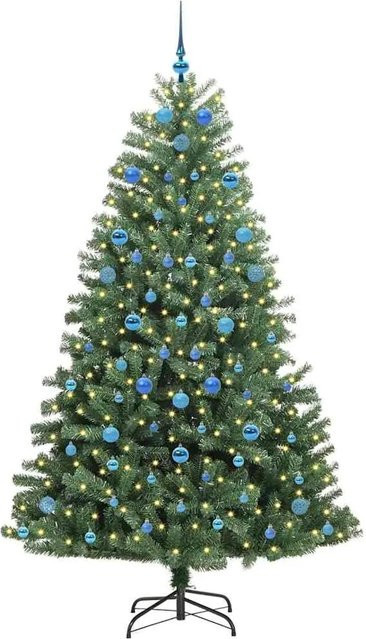 vidaXL Künstlicher Weihnachtsbaum in Grün mit 300 warmweißen LEDs, klappbar, Höhe: 210 cm - Bild 1