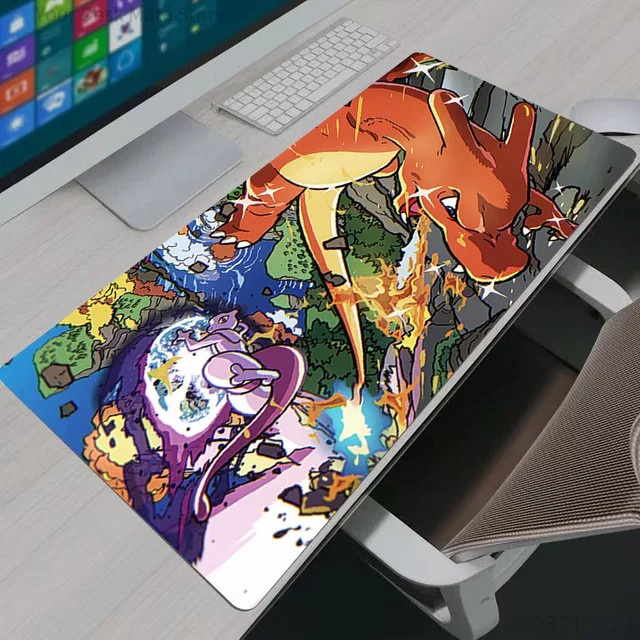 Potdemiel Mauspad Pokemon Pikachu Gaming XXL Schreibtischunterlage Multicolour B/T/H: 90 x 40 cm - Bild 1