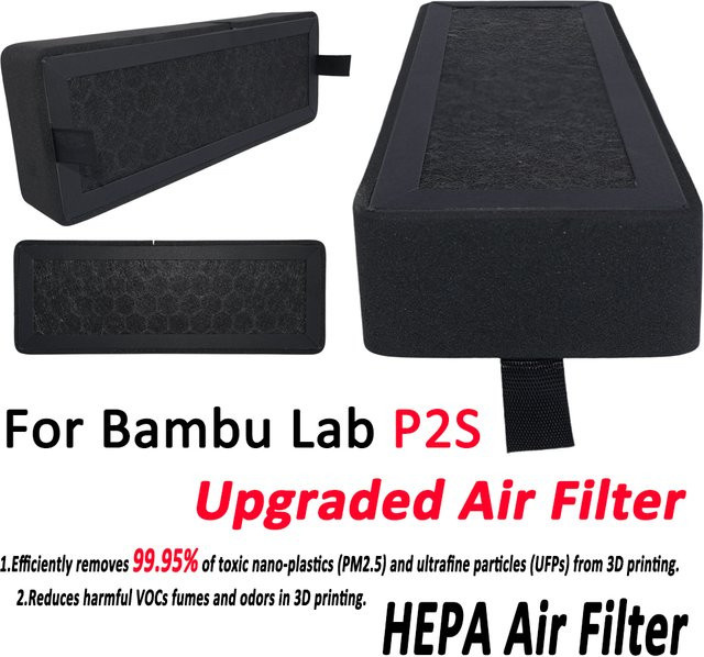 Bambu Lab P2S Luftfilter Combo mit HEPA 13 und Aktivkohle in Schwarz - Bild 1