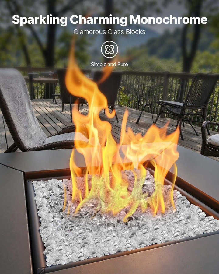 Buying Solutions, MB Kaminglassteine aus gehärtetem Feuerglas für Feuertische, transparent, 1/2 Zoll, 4,54 kg - Bild 5