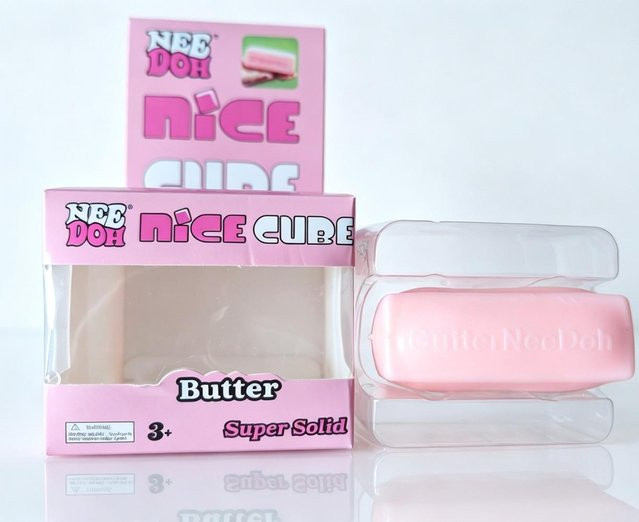 Needoh Butterstiel Squishy, rosa, zum Quetschen - Bild 1