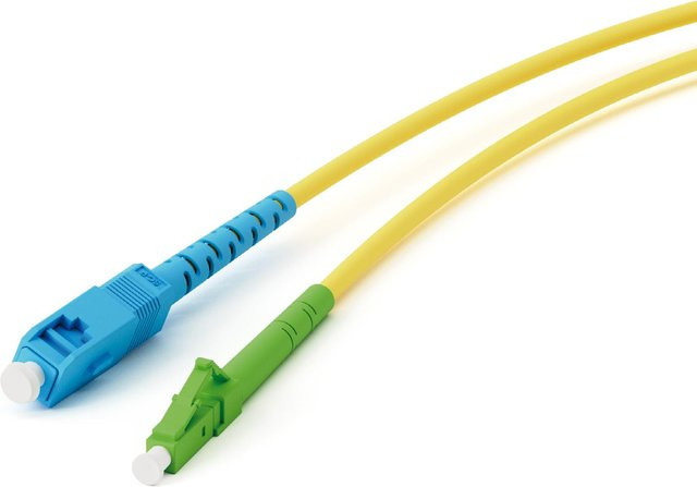 Vivanco Glasfaser Netzwerkkabel mit LC/APC- und SC/UPC-Stecker, 10 Gbit, Gelb - Bild 1