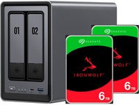 DXP2800 NAS Bundle mit 2x 6 TB Seagate IronWolf Festplatten in Grau - Bild 1
