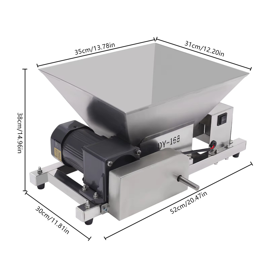 Bymaocar Elektrischer Obstzerkleinerer aus Edelstahl in Silber mit 60W Leistung, 4L Fassungsvermögen und Vorwärts-/Rückwärtsschalter, Verarbeitungskapazität 20 kg/h - Bild 3