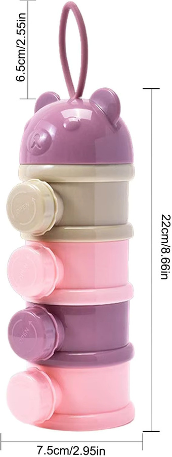 GOT-TOG Baby-Milchkoffer in Grün, 3/4-lagiger und stapelbarer Milchpulverspender für unterwegs - Bild 2