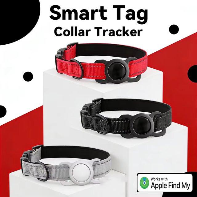 RSH Bluetooth-Tracker für Haustiere in Grau, kompatibel mit iOS und Apple Find My, Mini Anti-Verlust Smart Tag für Hunde- und Katzenhalsbänder - Bild 1