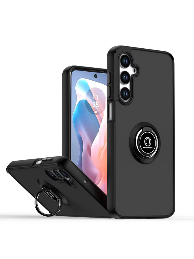Stoßfeste Silikon Handyhülle mit magnetischer Autohalterung für Samsung Galaxy A57 A37 A17 A07 A56 A36 A16 A06 A55 A35 in Schwarz und Grün - Bild 6