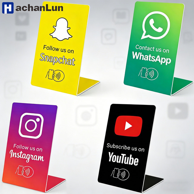 HACHANLUN NFC Tischdisplay zur Google-Bewertung, programmierbare biegbare Karte in Multicolor - Bild 1