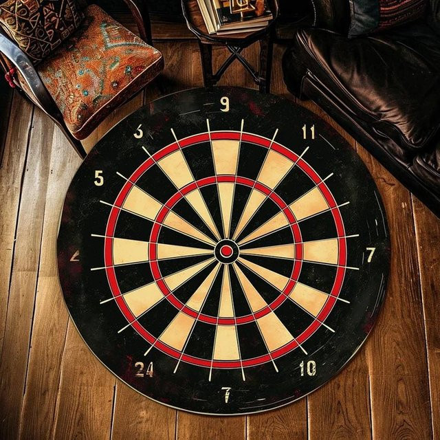 Lodestar Dart-Rundteppich mit Kompass-Design, mehrfarbig, Durchmesser: 40 cm - Bild 1