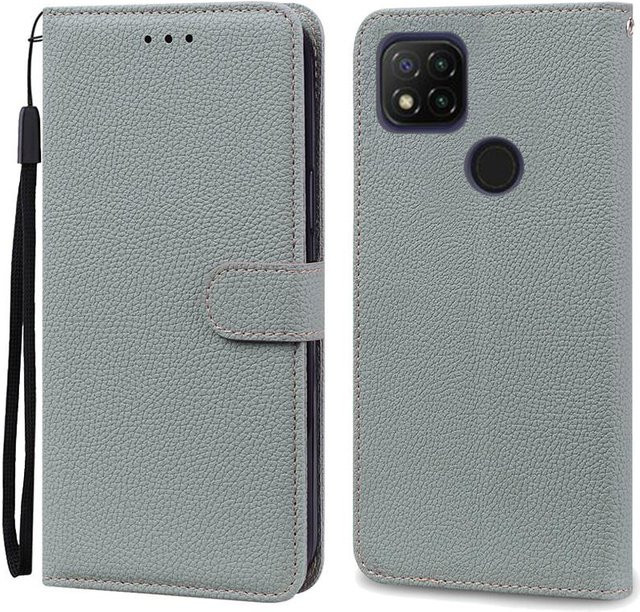 Xiaomi Brieftasche Flip Lederhülle für Redmi 9C NFC in Grau - Bild 1