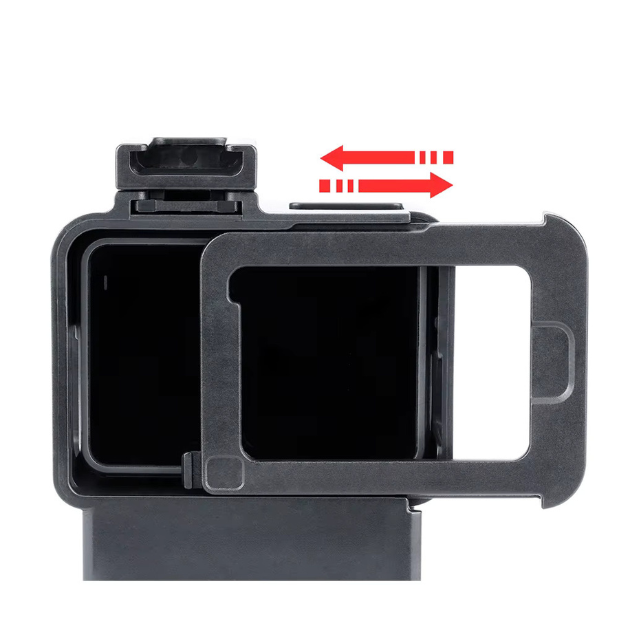 Vlog Case Action Kamera Gehäuse mit Kaltschuh-Halterung für GoPro Hero 7, 6 und 5 in Schwarz - Bild 2