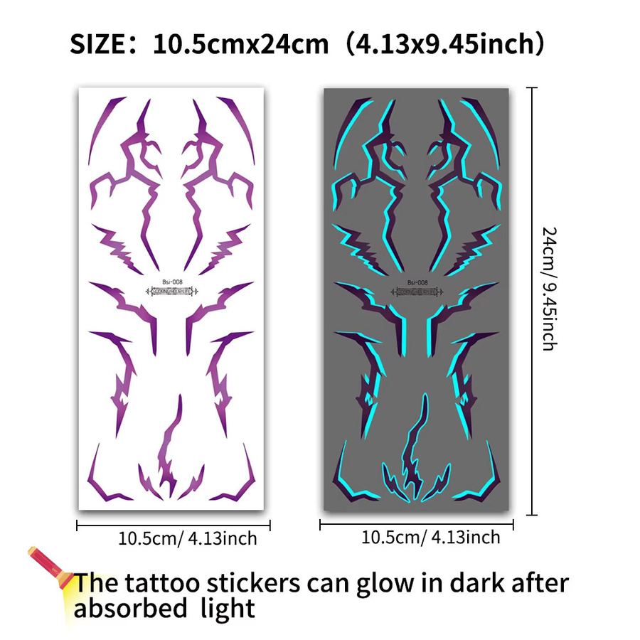 ROCOOART Gothic-Tattoos, blaue Blitz- und Ader-Körperkunst, 4-Blatt - Bild 2
