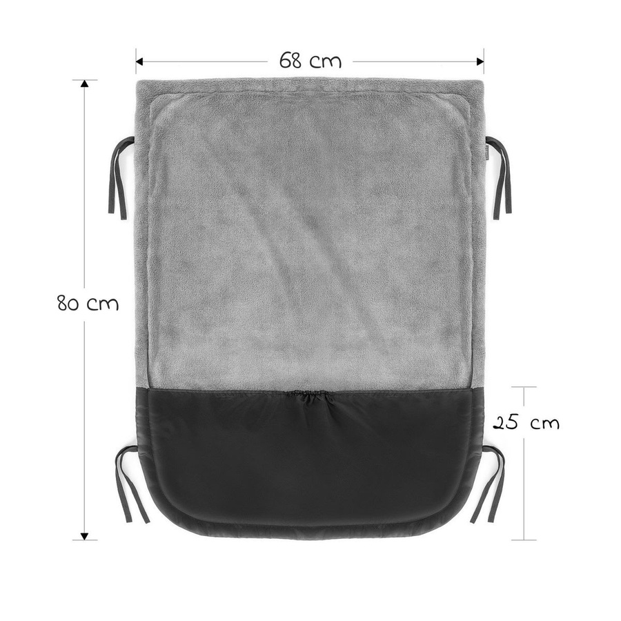 Zamboo Universal Fleece-Decke als Beindecke für Kinderwagen und Buggy in Schwarz - Bild 7