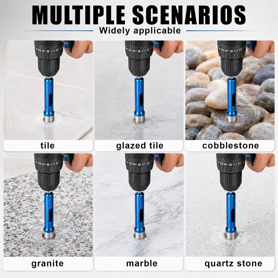 ACFAN Gesinterte Diamantbohrer Lochsäge mit Sechskantschaft für Fliesen, Glas, Marmor und Granit, Blau, Durchmesser: 6,0 mm - Bild 5
