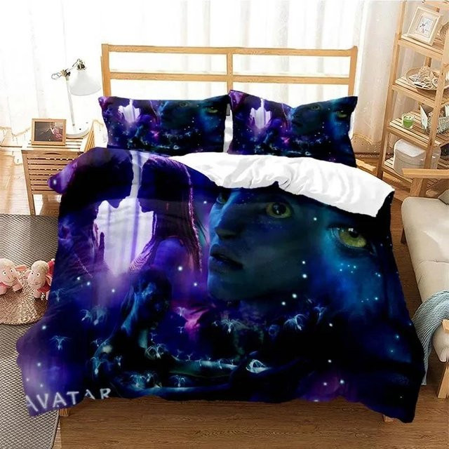 Gu Tao Bettwäscheset Avatar Film Motiv Blau, 3-teilig aus Polyester, B/H: 210 x 210 cm - Bild 1