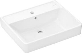 Hansgrohe Waschtisch Xanuia Q aus Keramik in Weiß mit Hahnloch und Überlauf, B: 60,0 cm, T: 48,0 cm - Bild 1