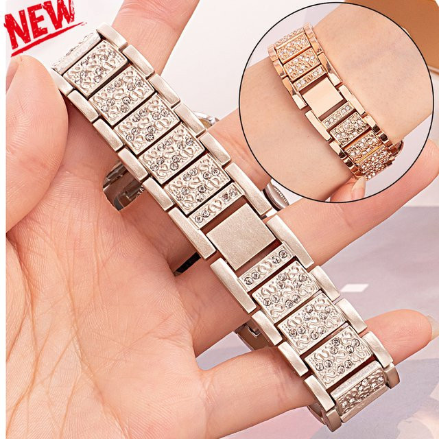 FancyWrist Smartwatch-Armband Edelstahl, Diamant, Zirkonia, Damen, Silber - Bild 1