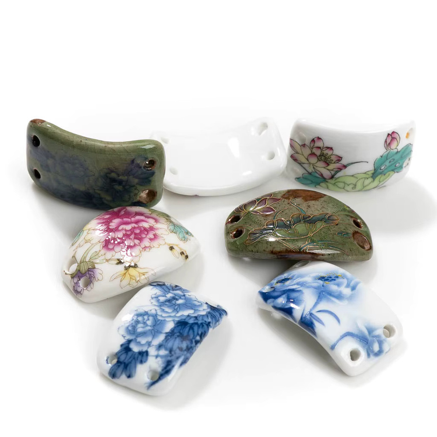 Armband Porzellan Chip, Blau und Weiß, 2 Stück - Bild 1