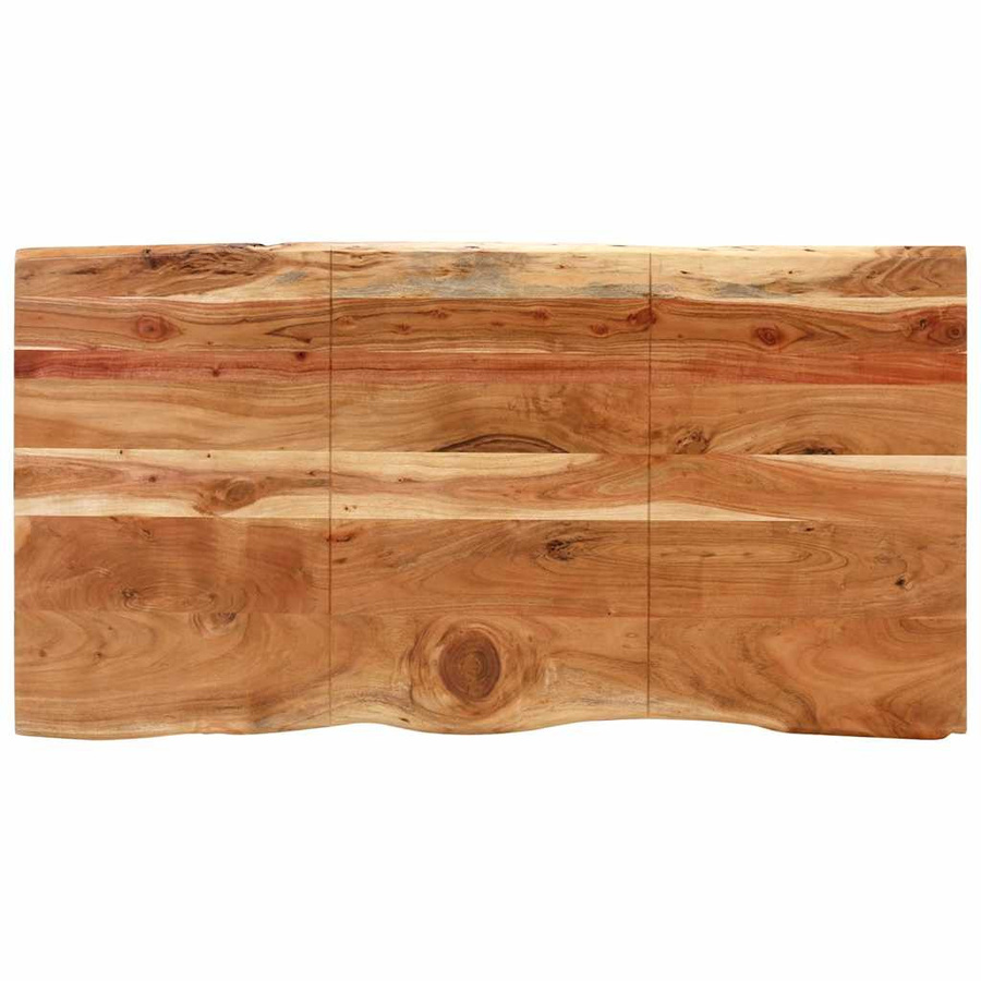 vidaXL Esstisch aus massivem Akazienholz und pulverbeschichtetem Stahl in Silber und Braun, B/T/H: 160 x 80 x 76 cm - Bild 2