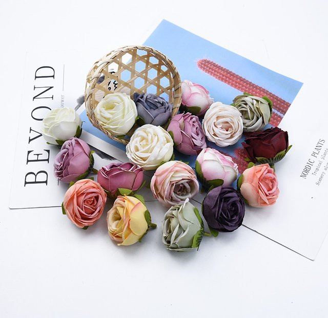 TTCY Künstliche Seidenrosen in Mehrfarben für Hochzeit und DIY-Dekoration, 10 Stück - Bild 1