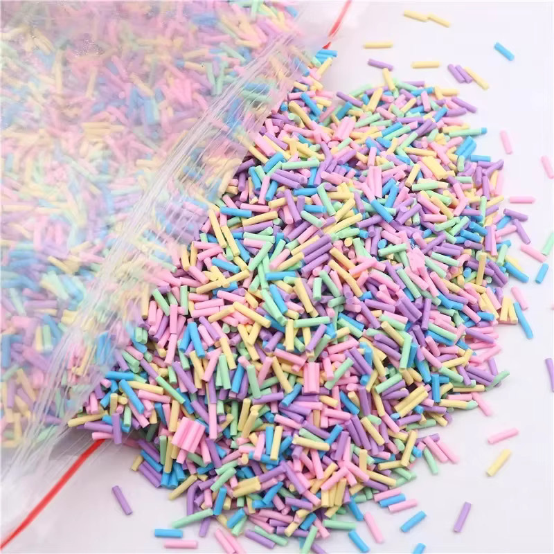 Bunte zylindrische Polymer Clay Scheiben aus Kunststoff für DIY Handwerk, 5 mm lang, Multicolor - Bild 2