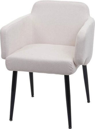CHEFGASTRO Esszimmerstuhl mit Armlehnen aus Stoff und Metall in Creme-Weiß, B/T/H: 57 x 56 x 77 cm, Sitzhöhe: 48 cm