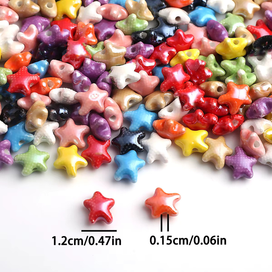 NASSBORO Keramikperlen, bunt, 12 mm, Unisex - Bild 4