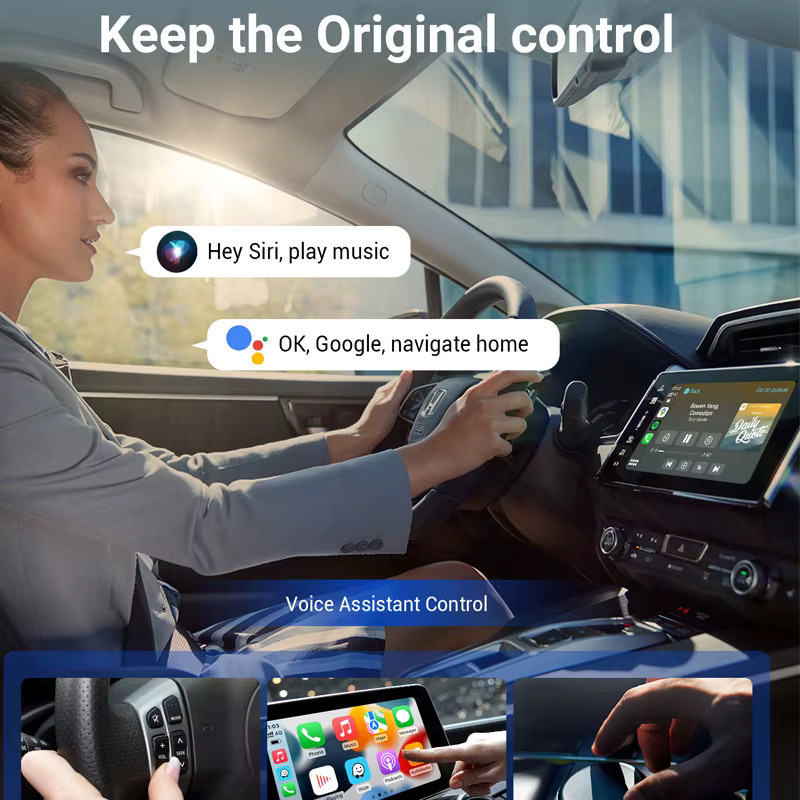 OTTOCAST Wireless CarPlay Android Auto Adapter Ai Box mit Youtube Netflix Tiktok und IPTV in Schwarz für Autos mit kabelgebundenem CarPlay - Bild 6
