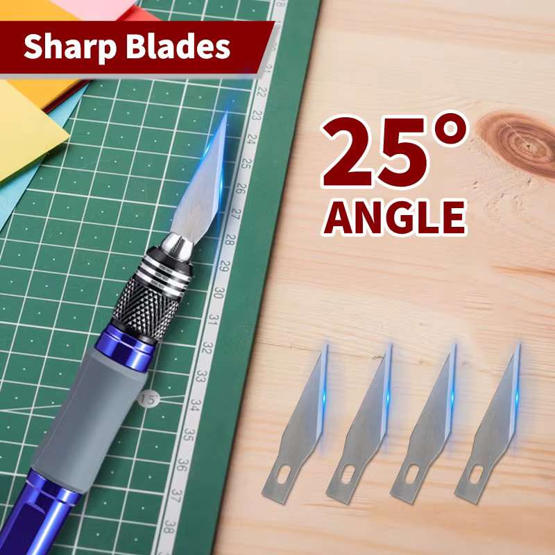 5-teiliges Bastelmesser-Set mit Aluminiumlegierung-Stab und weichem Griff in Rot zum Modellieren und Schnitzen - Bild 3