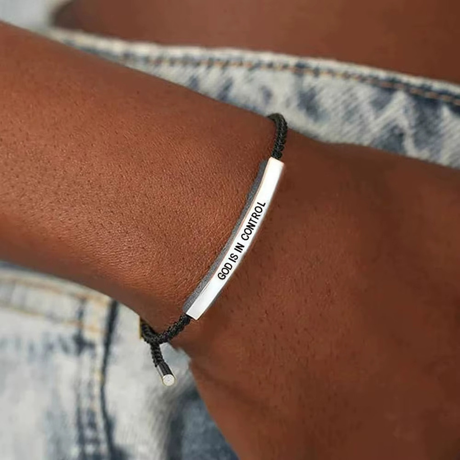konminry Armband Edelstahl, God Is In Control, verstellbar - Bild 2