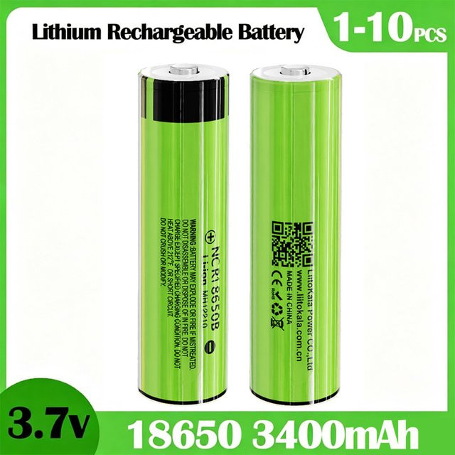 LiitoKala 18650 Akku NCR18650B mit 3400 mAh und 3,7 V in Grün - Bild 1