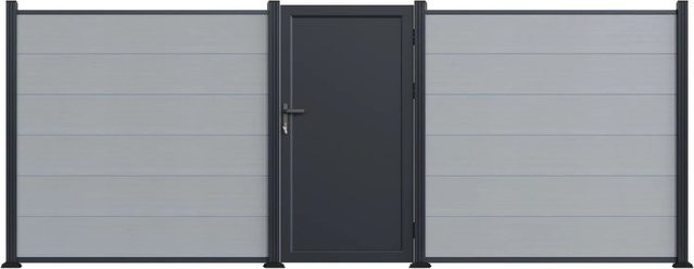 T&J Uni-Einzeltor aus Aluminium in Anthrazit, B: 173 cm, H: 100 cm - Bild 1