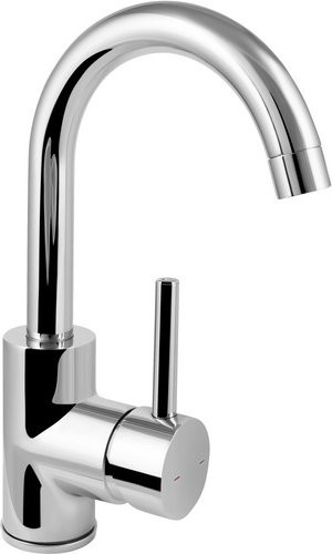 WELLWATER Armatur VICENZA Einhebelmischer in Silber mit Pop-up-Abfluss und Wassersparfunktion - Bild 1