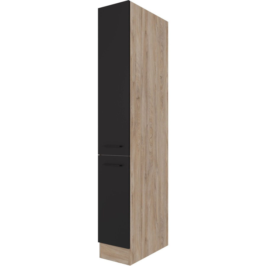 Flex-Well Apothekerschrank Capri Schwarz Matt mit Eichenoptik B/H/T: 30 x 200 x 57 cm - Bild 2