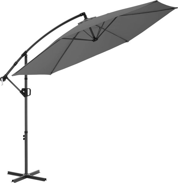 tectake Ampelschirm Artemis Grau, 360 Grad drehbar, B/T/H: 300 x 300 x 284 cm - Bild 1