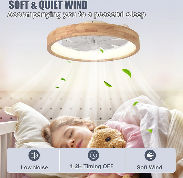 HomeLover Fernbedienbare Holz-Deckenventilatorsteuerung mit 6-Gang-Regulierung und Frequenzumwandlung für Schlafzimmer und Esszimmer - Bild 1