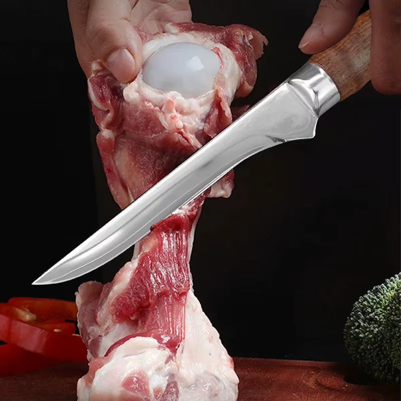 GuanQi Geschmiedetes Hackmesser mit Messerschutz und Holzgriff in Silber - Bild 5