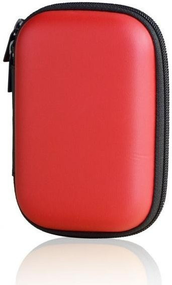 DHDH Hartschalen-Kopfhörertasche und Aufbewahrungstasche für Kopfhörer und Ladegeräte in Rot - Bild 1