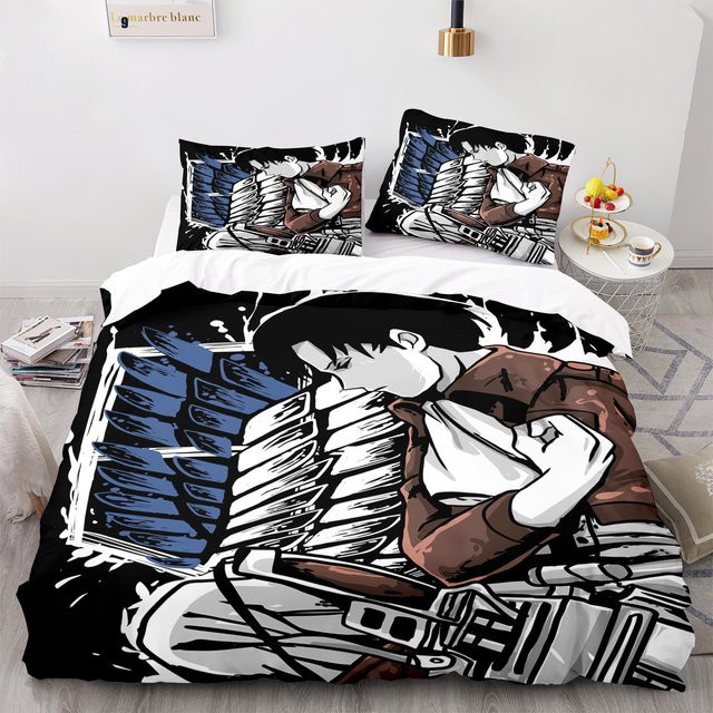 JMG Household Supplies Anime Bettwäscheset mit 3D-Druck, weich und hautfreundlich, Mehrfarbig, B/H: 180 x 210 cm - Bild 1