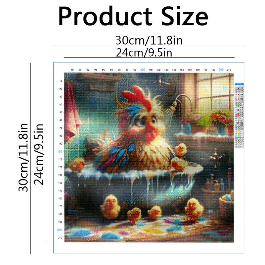Evershine 5D DIY Kreuzstich Set Huhn Bild in Multicolor, B/H: 30 x 30 cm - Bild 2