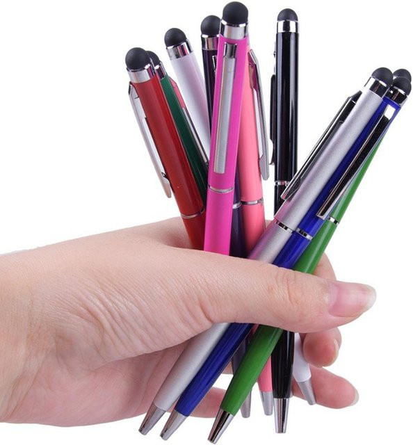 100 Stück ZOUGOUGO 2-in-1 Stylus-Stift aus Metall mit Kugelschreiberfunktion als kapazitiver Touchscreen-Stift für iPhone, iPad und Samsung Tablets - Bild 1