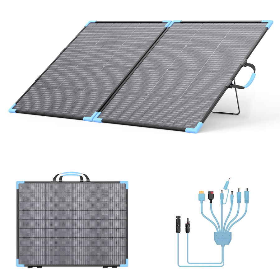 E-POWO 20V Bifaziales Solarmodul 220W Faltbares Solarladegerät in Schwarz mit 23,4% Energieumwandlungsrate für Auto, Boot, Wohnwagen und Camping - Bild 4