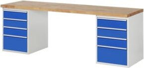 Rau Werkbank 7510A3 in Blau mit 8 Schubladen, B/T/H: 250 x 70 x 89 cm - Bild 1
