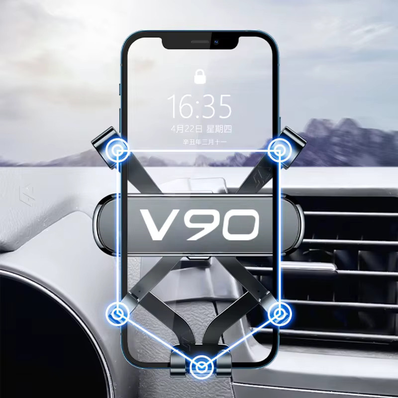 Handyhalterung für Volvo V90 (2016-2024) als spezielle GPS-Mobilhalterung für das Autozubehör in Schwarz - Bild 3