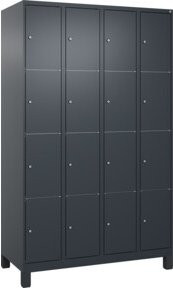 C+P Schließfachschrank Classic PLUS mit 4 Abteilen und Füßen, Anthrazitgrau, B/T/H: 120 x 50 x 195 cm - Bild 1