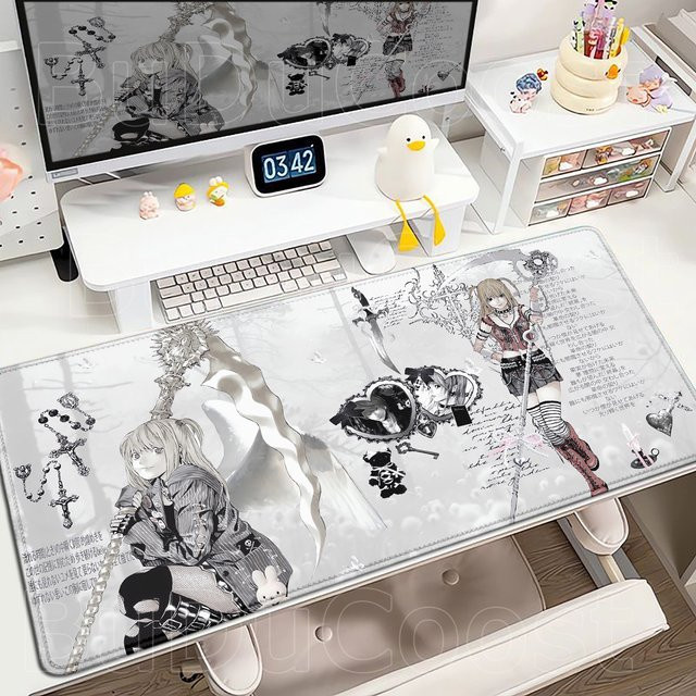 BuDuCoost Gaming Mousepad Death Note Anime Design Misa Amane und Light Yagami Multicolor - Bild 1