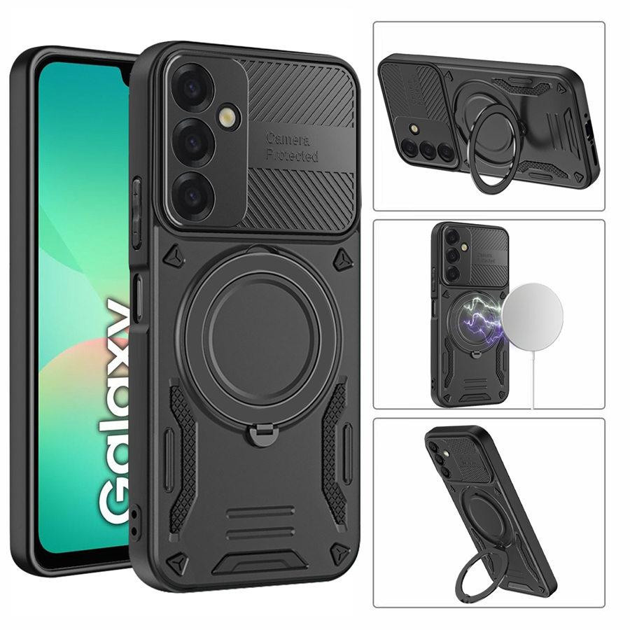 Stoßfeste Handyhülle mit Ringständer und Autohalterung für Samsung Galaxy S25 S24 S26 A56 A55 A36 A35 A33 A26 A25 A17 A16 A15 A14 A13 A07 A06 in Hellrosa - Bild 1