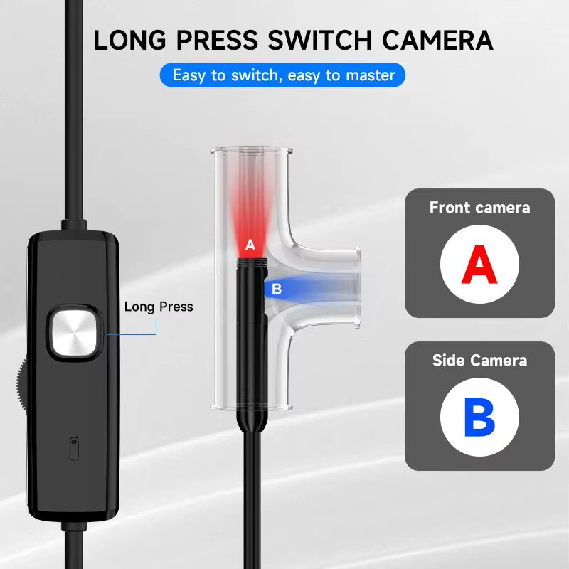ENWOR Industrie Endoskop HD1080P mit Dual Objektiv und USB-C Anschluss für Android und iPhone in Schwarz - Bild 2
